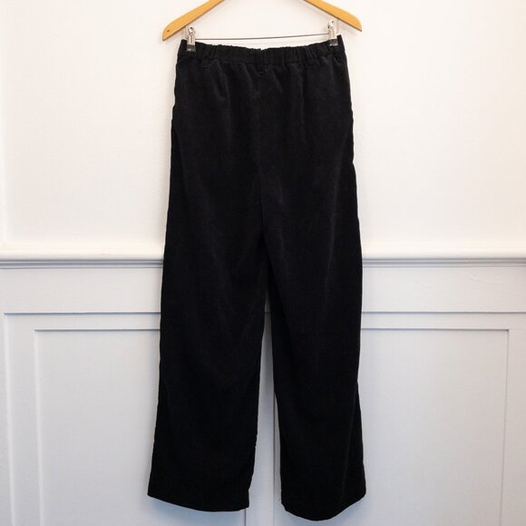 Love Tree Black Corduroy Pants Wide Leg Elastic Waist Women’s Size L - Picture 3 of 5